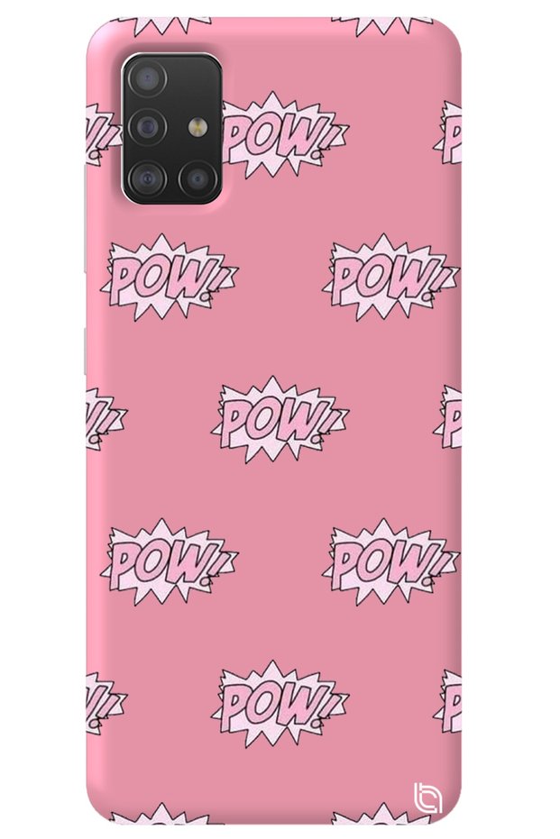 Samsung A71 Pink Color Pow Velvet Patterned Silicone Phone Case