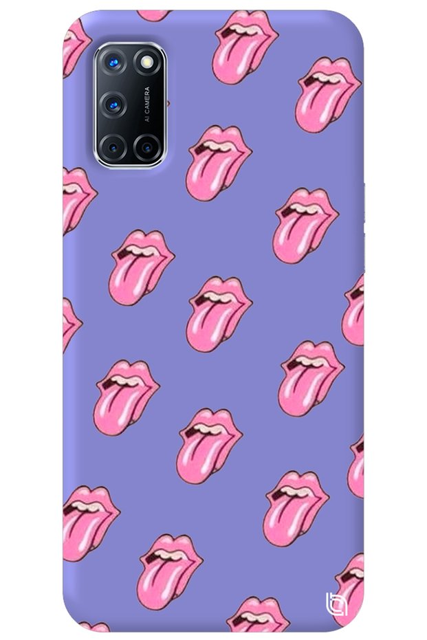 Oppo A72 Lilac Colored Lips Velvet Patterned Silicone Phone Case