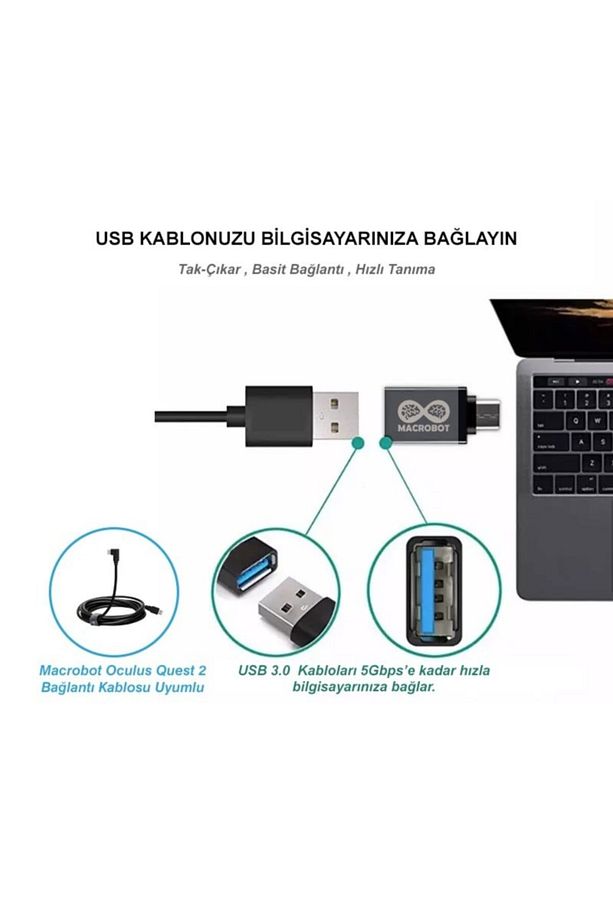 Type C Usb 3.1 To Usb 3.0 Dönüştürücü Otg Çevirici Adaptör 5gbps - 3