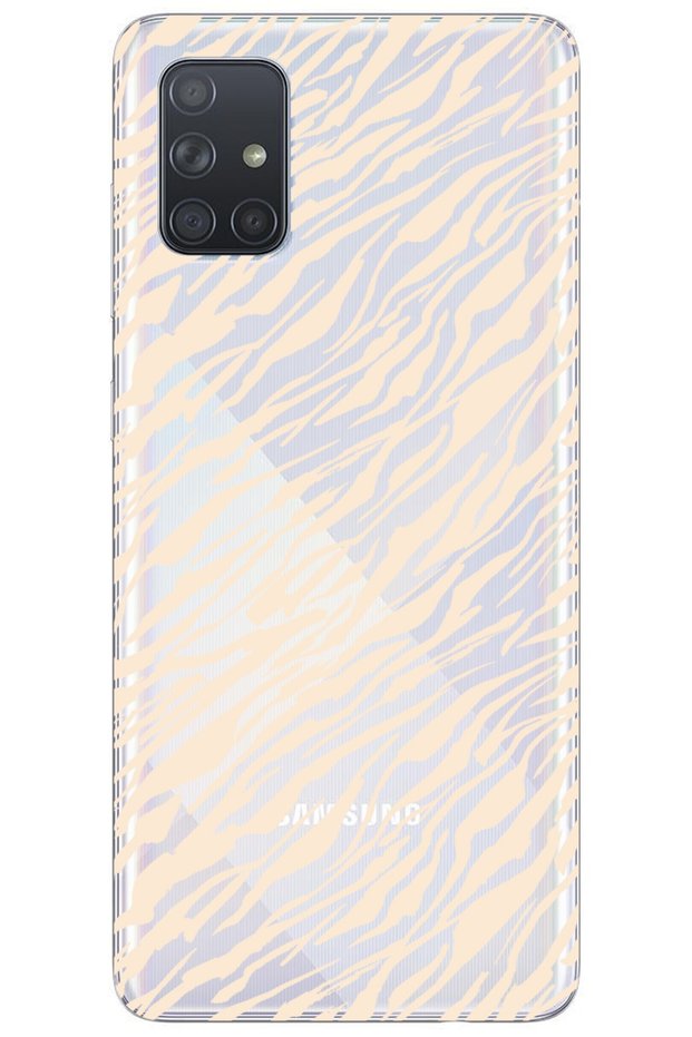 Samsung A71 Lines Design Patterned Transparent Silicone Phone Case