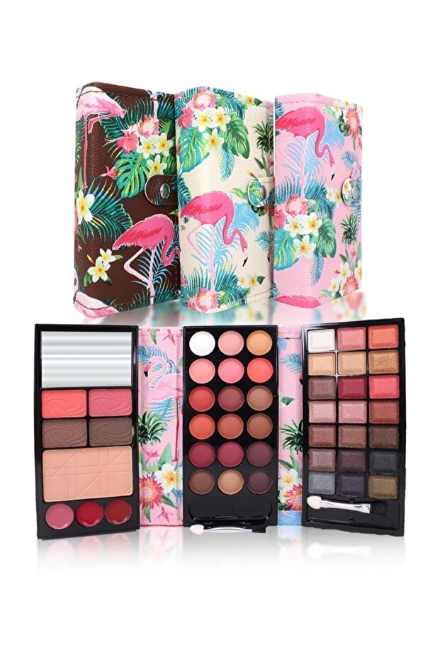 3 Katlı Cüzdan Makyaj Seti - Far Paleti - 1