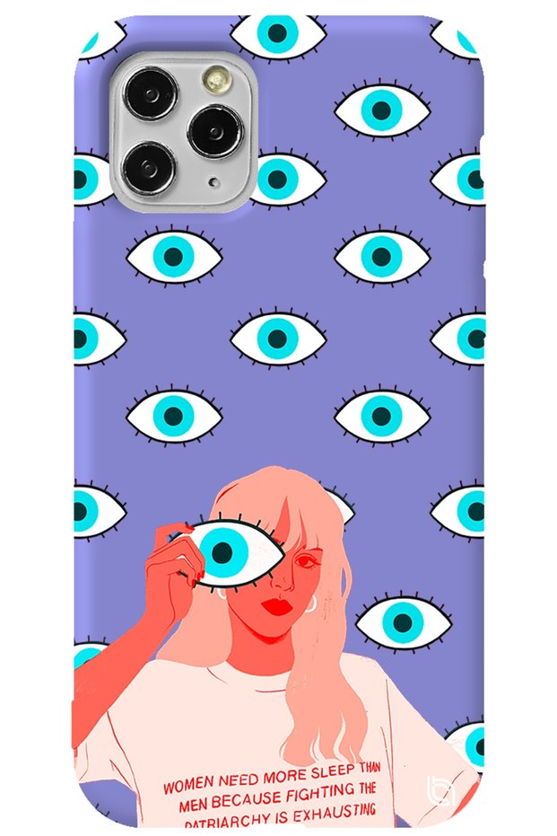 iPhone 11 Pro Max Lilac Colored Premium Velvet Eye Patterned Silicone Phone Case