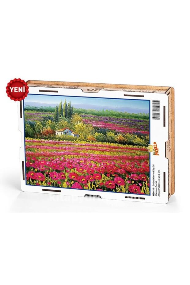 Gelincikler Ve Köy Evi Ahşap Puzzle 500 Parça - 1