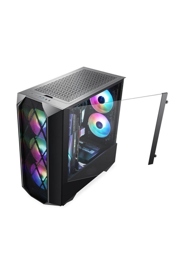 Orkinos Mesh Panel Dikey Ekran Kartı Takılabilen 4 Rgb Fanlı Matx Bilgisayar Kasası - 3