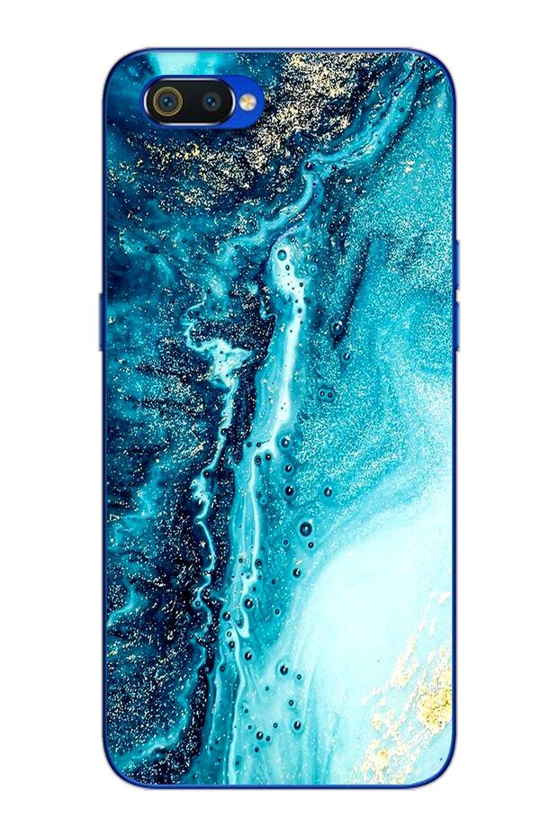 Blue Beach Design Super Transparent Silicone Phone Case Oppo Realmi C2