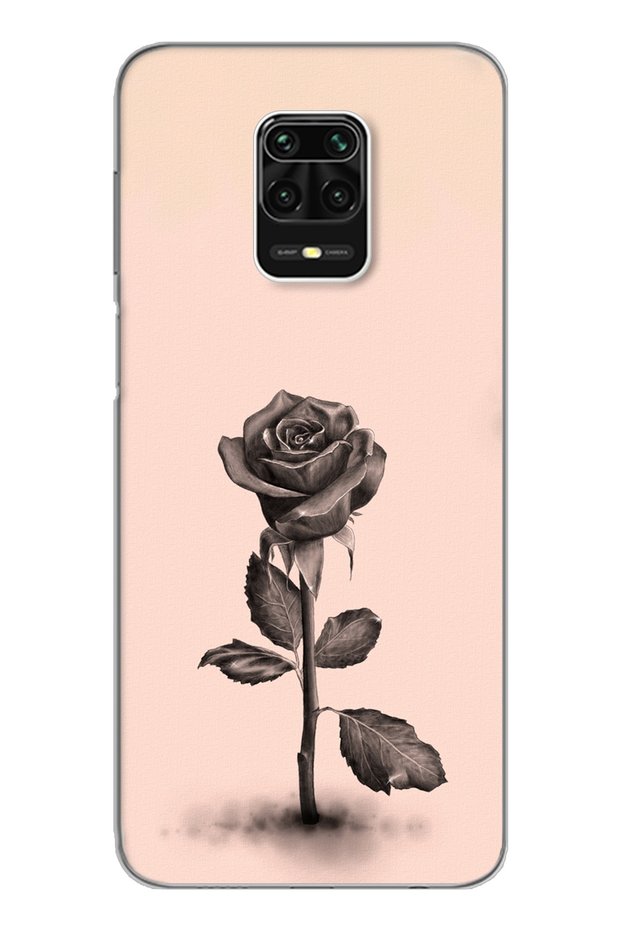 Rose Design Super Transparent Silicone Phone Case Xiomai Redmi Note 9 Pro - Note 9S
