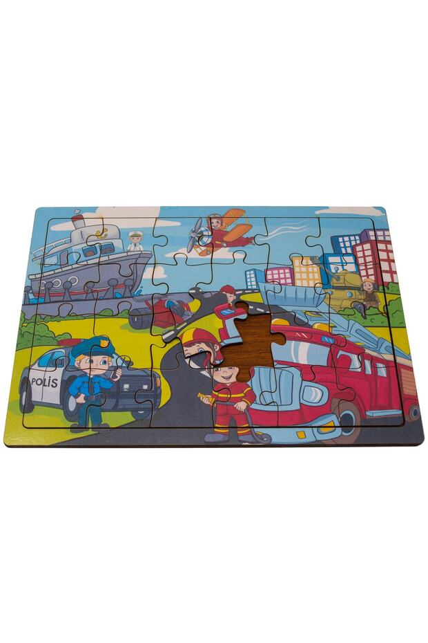 Meslekler Ve Taşıtlar Ahşap Puzzle (24 Parça) - 3