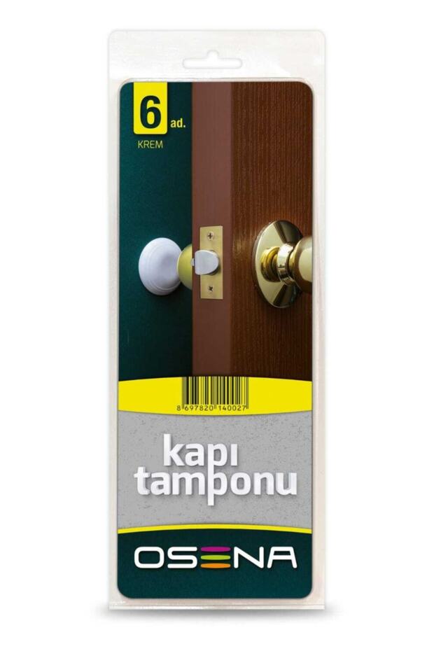 6'lı Kapı Tamponu Yapışkanlı Krem 2 Paket (12 ADET) - 3