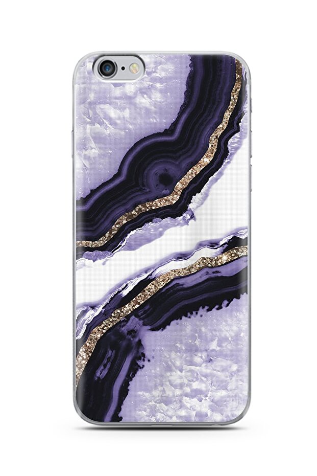 Super Transparent Silicone Phone Case for iPhone 6S Plus Purple Beach Design