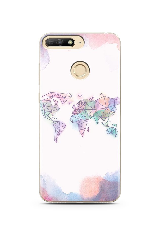 Rainbow Map Design Super Transparent Silicone Huawei Y6 Prime 2018 Phone Case