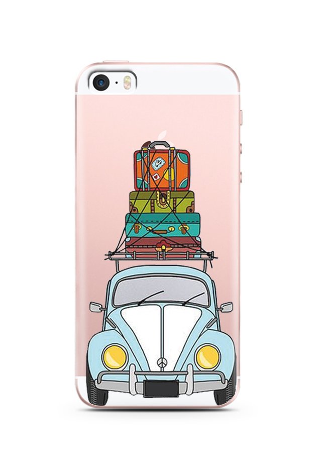 Iphone 5s Super Transparent Silicone Phone Case with Holiday Car Design