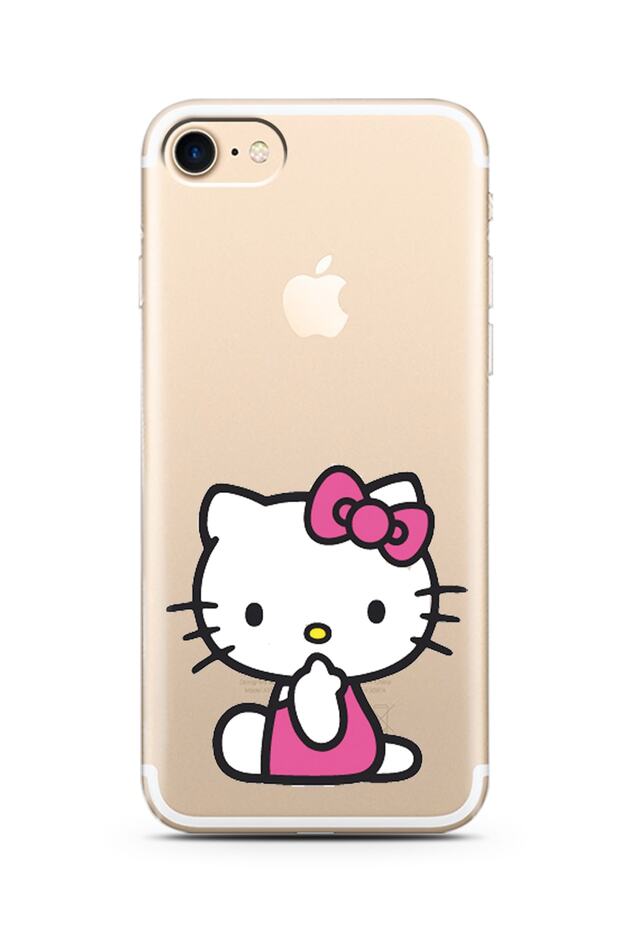 Super Transparent Silicone Phone Case with Hello Kitty Design for iPhone 7