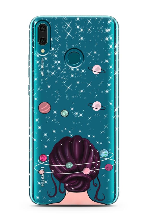 Space Girl Design Super Transparent Silicone Huawei Y9 2019 Phone Case