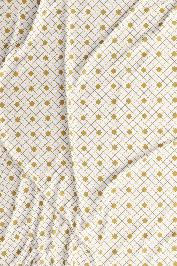 White Designed Digital Printed Tablecloth - 3