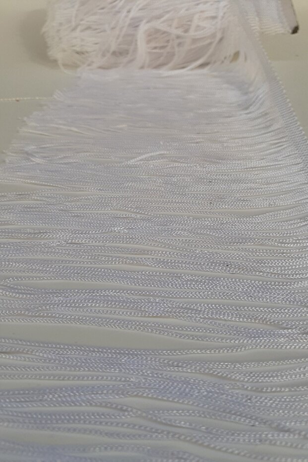 White 15 Cm Fringe Strip Tassel