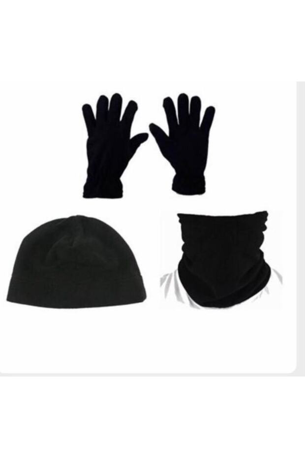 Black Kostan Accessory - Set of 3 Polar Beanie and Gloves