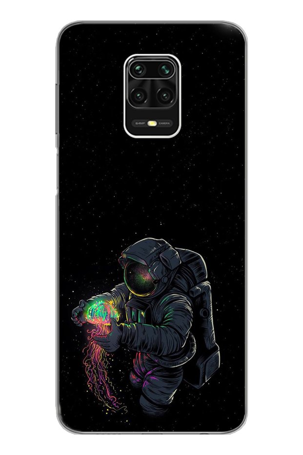 Space Girl Design Super Transparent Silicone Phone Case Xiomai Redmi Note 9 Pro - Note 9S