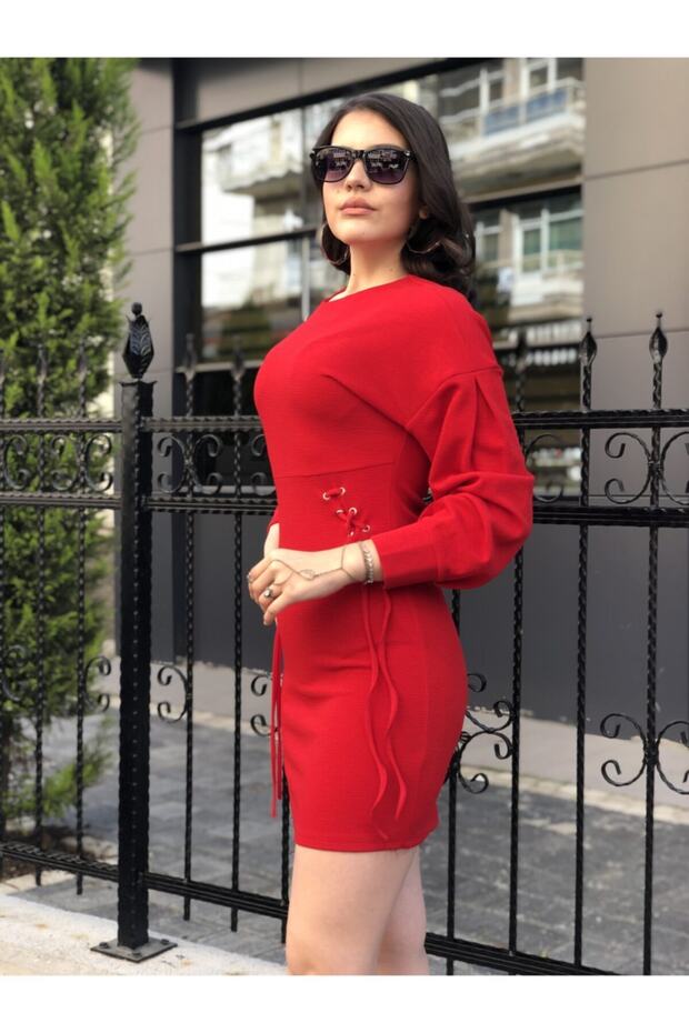 Kadın Kırmızı Elbise - 2