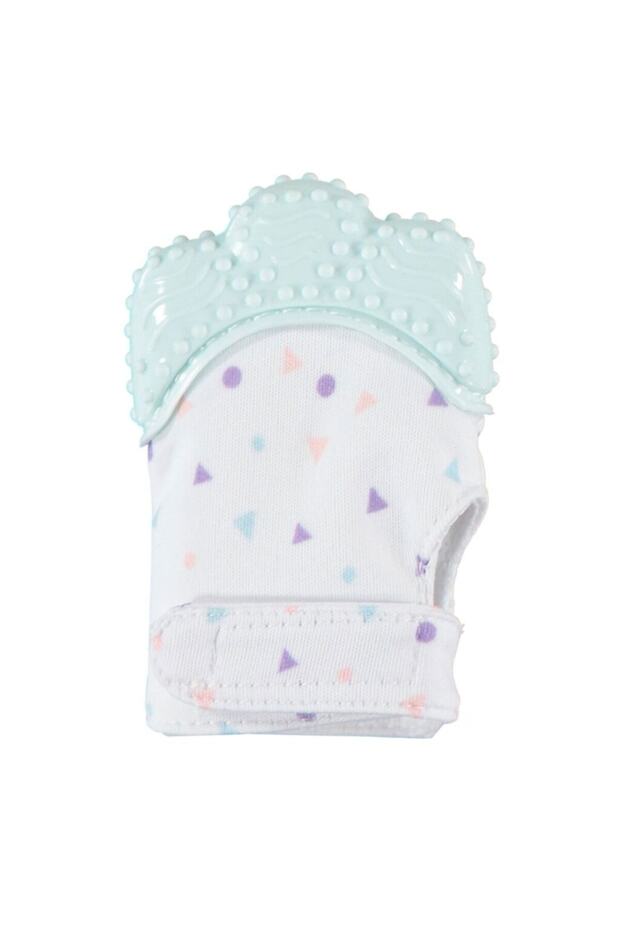 Teether Patterned Rustling Gloves Mint Blue 0-12 Months - 1
