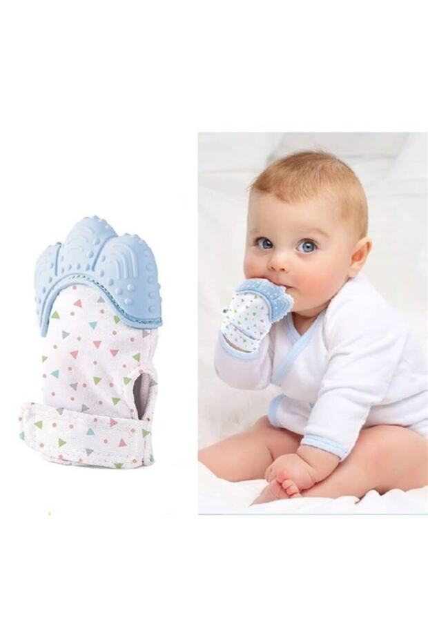Teether Patterned Rustling Gloves Mint Blue 0-12 Months - 4