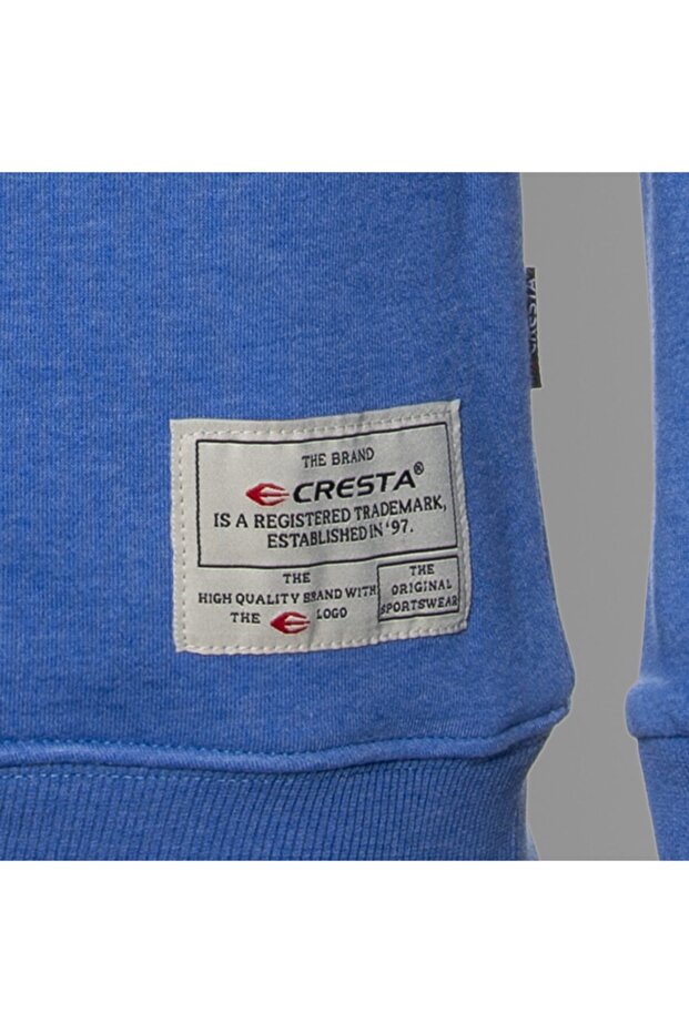 Erkek Mavi Basic Sweatshirt - 3