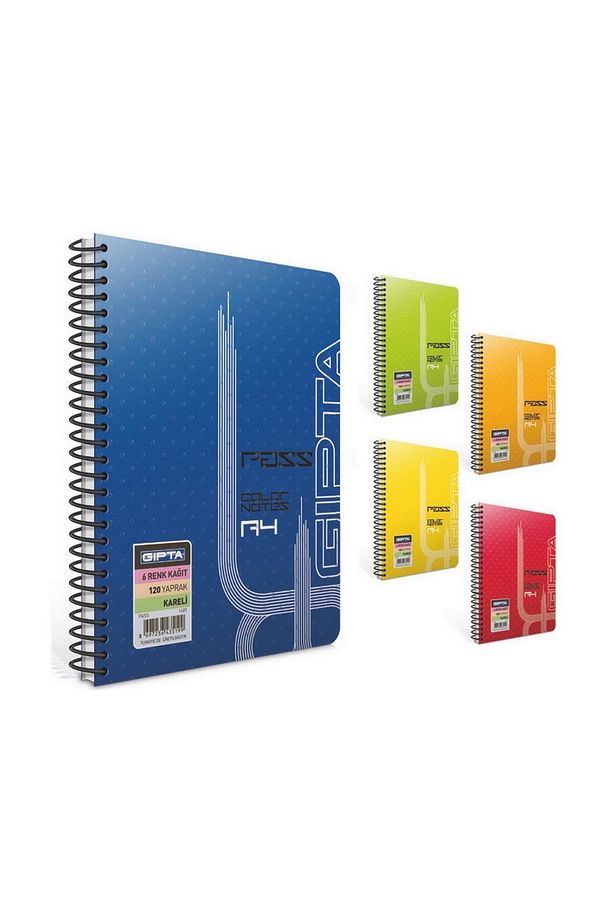 Pass A4 80 Yaprak Kareli PP Kapak Spiralli Bölmeli Defter (1135) - 1