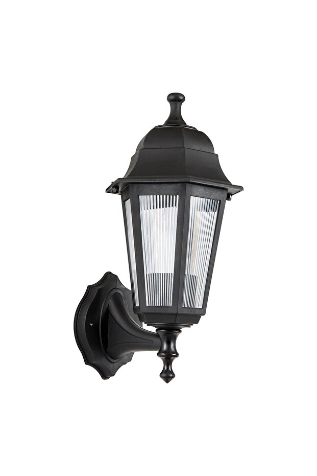 Hexagonal Garden Lighting Wall Sconce Optical Luminaire Black