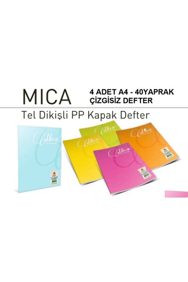 A4 Mica 40ypUnlined 4 Notebook - 1