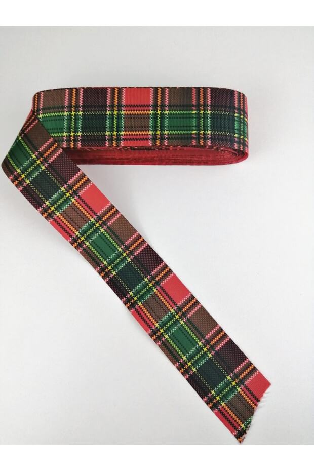 Green Red Checked Grosgrain Ribbon 4 Cm 2 Meters