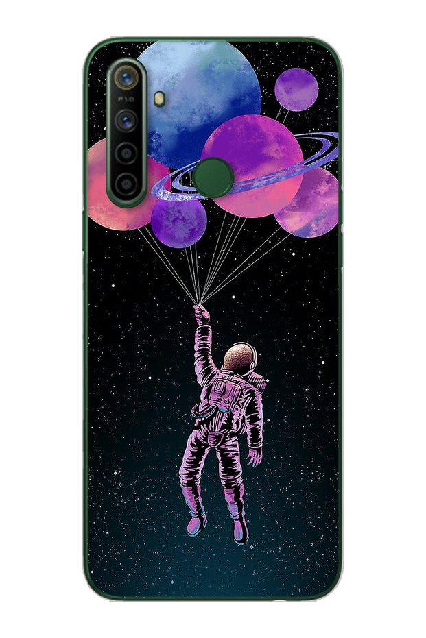 Space Balloon Design Super Transparent Silicone Phone Case Oppo Realmi 5I