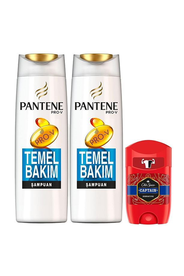 Şampuan Temel Bakım 500 Ml X 2 Adet + Old Spıce Deo Stick 50 Ml Captain - 1