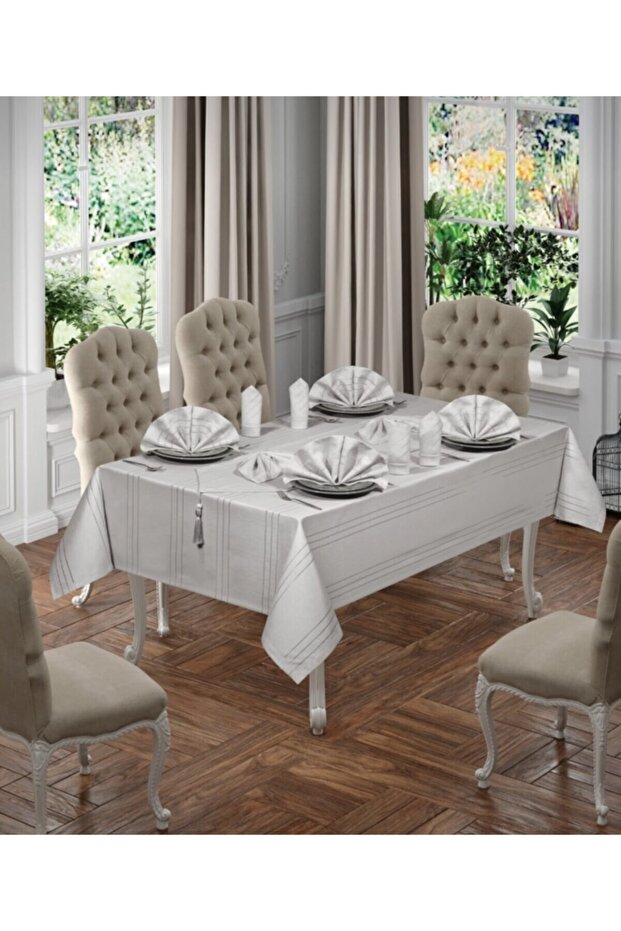 طقم طاولة طعام باللون الرمادي - 1