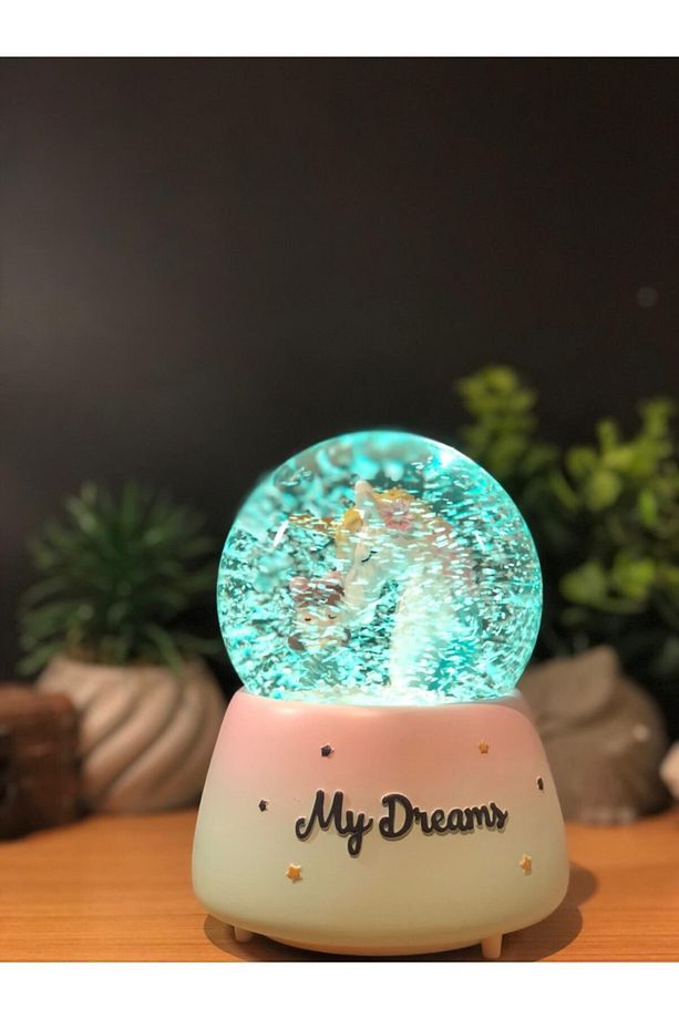 Unicorn Atlı Ve Sevimli Kız Büyük Boy Püskürtmeli Kar Küresi - 4