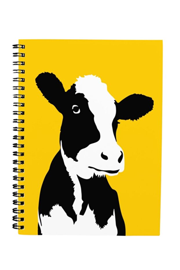 Gift - N0106 A5 Design Spiral Notebook - Yellow Cow