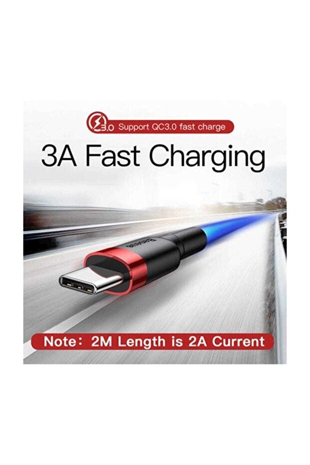 Cafule Kablo USB For Type-C 3A 0.5 M Gri - 2