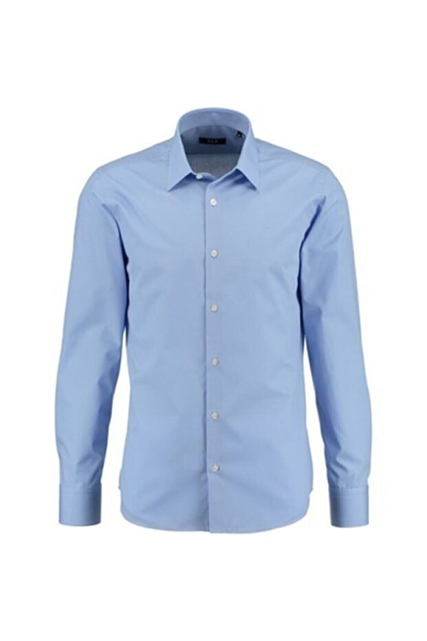 Slim Fit Mavi Gömlek - 1