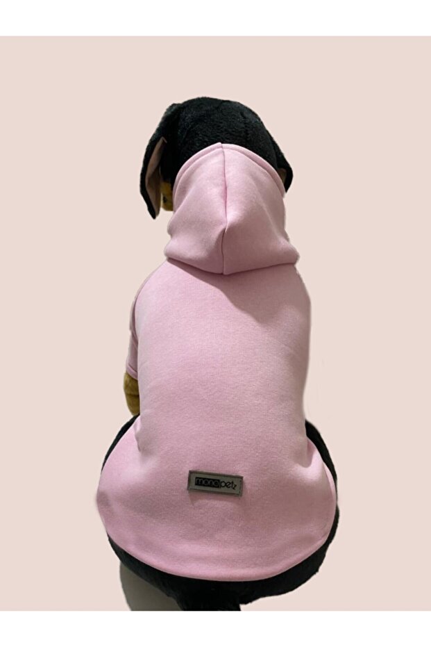 Hooded Sweatshirt Dog And Cat Outfit - Plain Pink