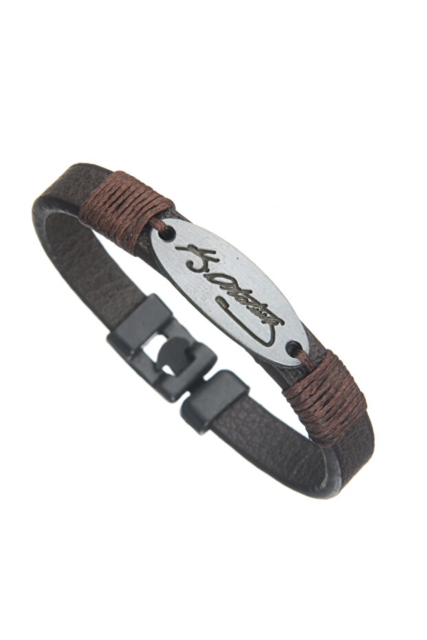 Kemal Atatürk Erkek Deri Bileklik Atam Takı Aksesuar B24 T5 - 1