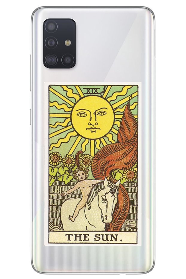 Samsung A51 Compatible the Sun Design Patterned Transparent Silicone Phone Case