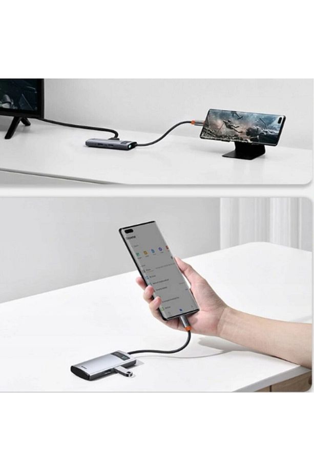 Metal Gleam Series 4in1 Type-c Hub Adaptör Çoklayıcı Gri - 7