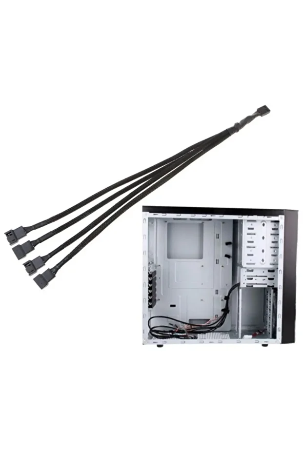 4987 4 Pin Fan Çoklayıcı Y Pwm Çoklayıcı Splitter Kablosu 4 Port - 3