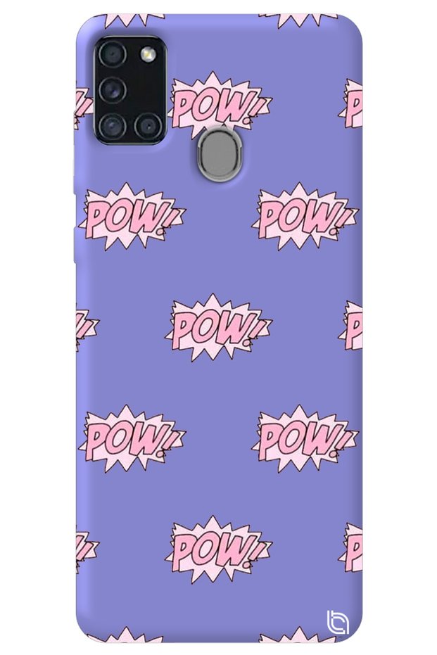 Samsung A21s Lilac Color Pow Inner Velvet Pattern Silicone Phone Case