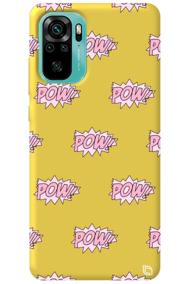 Xiaomi Redmi Note 10 Yellow Color Pow Velvet Patterned Silicone Phone Case