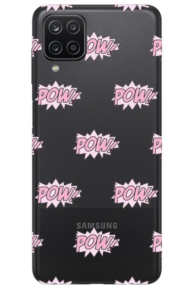 Samsung A12 Pow Designed Patterned Transparent Silicone Phone Case