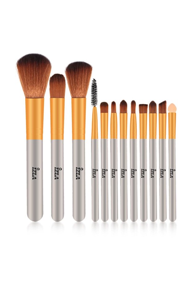 12 Parça Bambu Makyaj Fırça Seti - 1