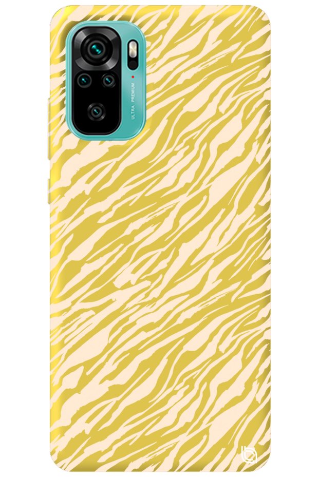 Xiaomi Redmi Note 10 Yellow Colored Lines Velvet Patterned Silicone Phone Case