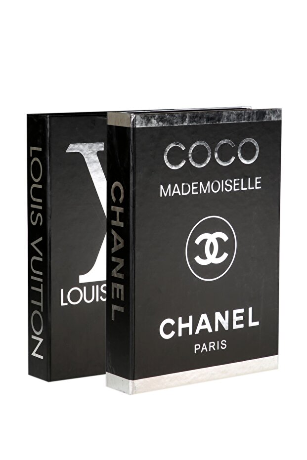 صندوق كتب مزخرف باللون الأسود والفضي باللون الأسود من Coco & Lv
