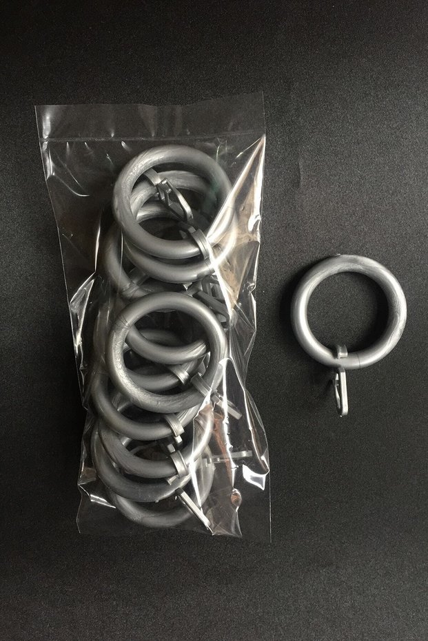Rustic Curtain Ring and Clip Silver Color - 10 Pieces