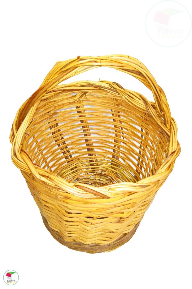 Natural Hand Braided Balcony Basket - 40X28X23 Cm, with Handle