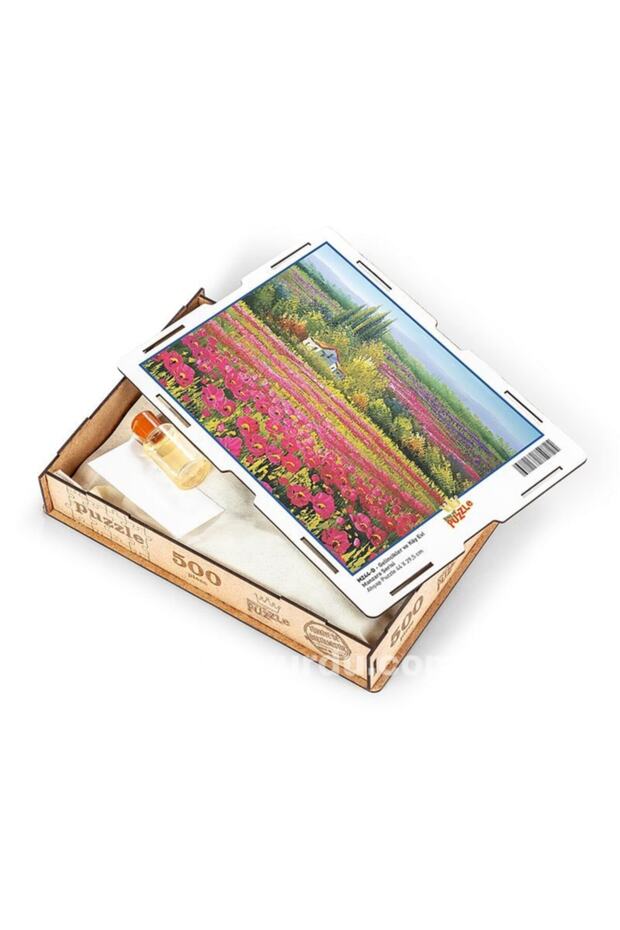 Gelincikler Ve Köy Evi Ahşap Puzzle 500 Parça - 2